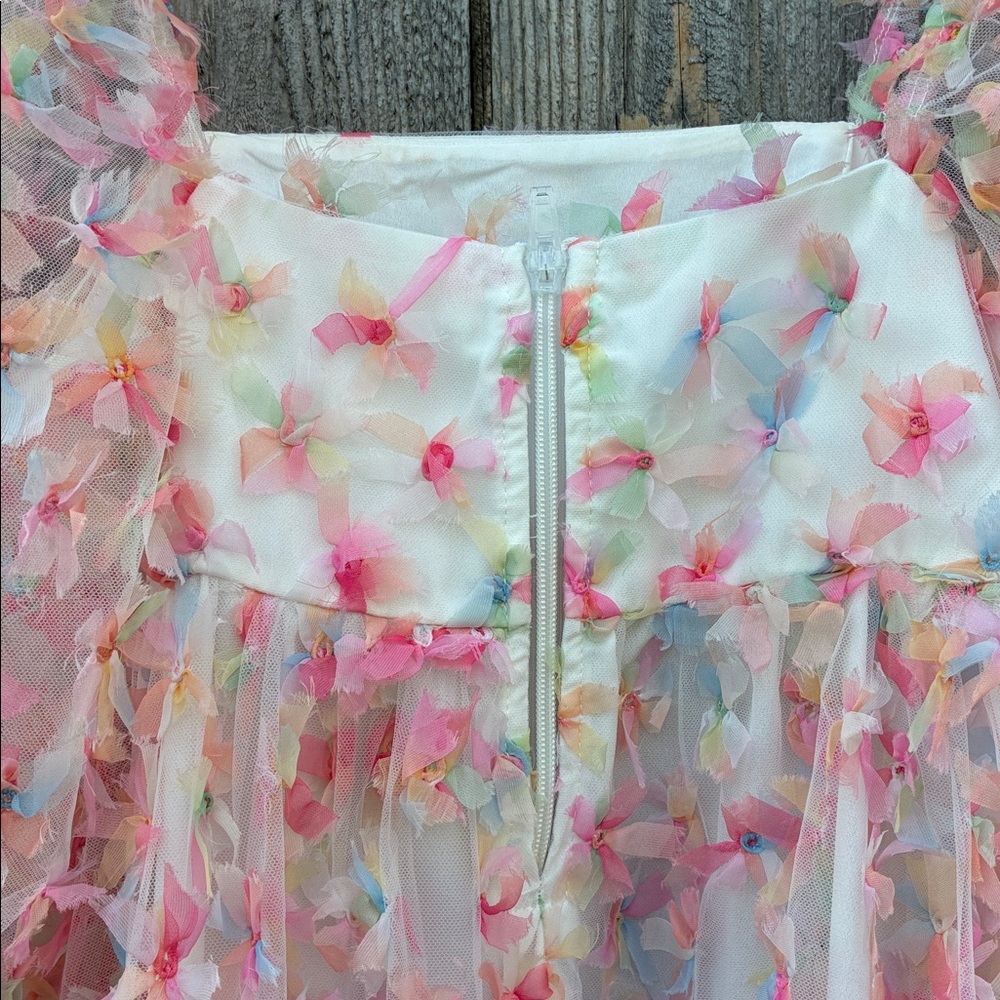 Pixie Dust Puff Dress- Multicolor Pink - image 8